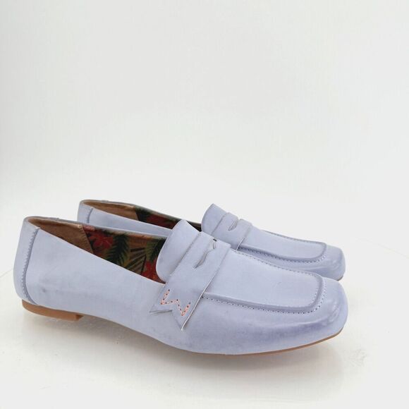 Korks Posie Penny Loafer 11  Blue Purple Vegan Leather Comfort Flat Slip On Shoe - Picture 1 of 11